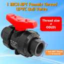 UPVC 1" NPT Ball Valve, DN25 PVC True Union Full Flow, ASTM EPDM O-ring, 1 inch Threaded PVC Shut Off for Water System