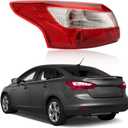 Tail Lights Assembly Compatible with Fo-rd Focus Sedan 2012 2013 2014, [Bulbs Included] Right/Passenger Side, Taillight Rear Lamp Assembly, Red Lens