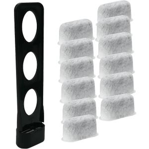 Water Filter Holder with 12 Replacement Charcoal Filters, Compatible with Multiple DCC & SS Models