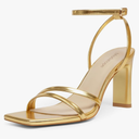 Modatope Womens Sandals Square Open Toe Chunky High Heels Strappy Ankle Strap Sandals Comfort Dress Party Shoes, SIZE 8