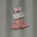 Clothes for 17cm Doll, 2 PCS Cute Chic Style Hair Clip & Dress Set, Dress up Outfit Exquisite Accessories for Dolls (Pink Skirt)