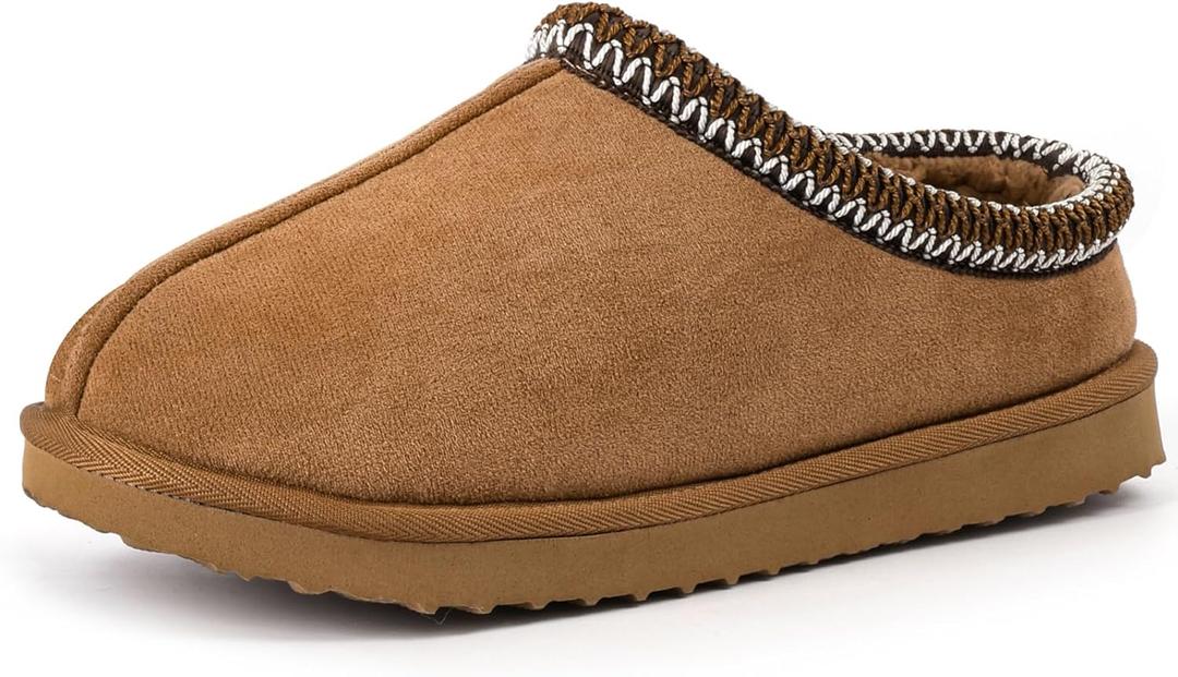 Gdazzio Women's Slippers Fuzzy Cozy Short Ankle Shoes Indoor and Outdoor Mules Furry Warm House Slippers for Woman Cute Fluffy Clogs (Chestnut, 7.5)