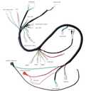 Complete Wiring Harness Kit Electrics Wire Loom Assembly with Full Copper Wire for GY6 4-Stroke Four Wheelers Engine Type 125cc 150cc Pit Bike Scooter ATV