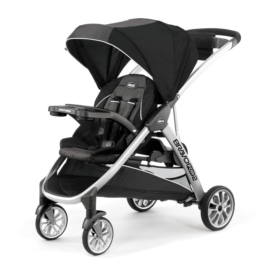 Chicco BravoFor2 Standing/Sitting Double Stroller - Iron, Black/Grey, Mfd: 11/2025
