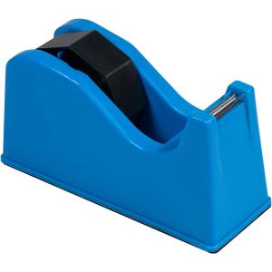 IHOMECOOKER Desktop Tape Dispenser Adhesive Roll Holder (Fits 1" & 3" Core) with Weighted Nonskid Blue