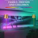 2-Pack Gold RGB Cordless Table Lamp, 5200mAh RGB 8 Modes & Touch Control Rechargeable Battery Desk Lamp, IP54 Waterproof Outdoor Table lamp for Bedroom/Outdoor/Restaurant/Camping/Bars(Gold)