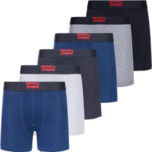 Levi's Mens Boxer Briefs Breathable Cotton Underwear for Men Pack of 6 (Medium, 2 Black / 2 Blue / 1 Heather Grey / 1 Grey)