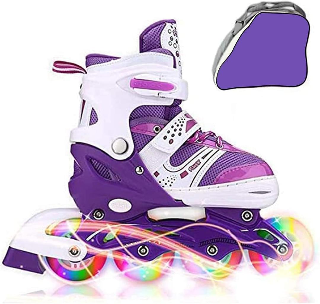 Adjustable Inline Skates for Kids Ages 612, Light Up Wheels, Beginner Roller Skates for Boys & Girls, Outdoor & Indoor Skating Gift, M