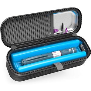 SHBC Upgraded Cold Effect PCM Insulin Pen Carrying Case Portable Medical Cooler Bag for Diabetes Convenient to Changing Needles with Each Injection (Black)