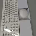Wireless Keyboard and Mouse Combo, Ergonomic Full Size Typewriter Retro Round Keycaps Keyboard, Compatible with Windows, PC, Perfer for Home and Office Keyboards（White）