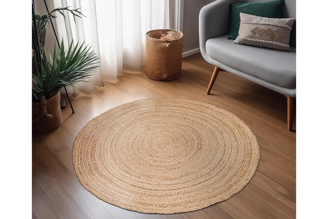 Hausattire Hand Woven Jute Braided Rug, 3’ Round – Natural, Reversible Boho Entry Area Rugs for Kitchen, Living Room I Farmhouse Decorative Floor Rug, 3 Feet Round Hausattire Hand Woven Jute Braided Rug, 3’ Round – Natural, Reversible Boho Entry Area Rugs for Kitchen, Living Room I Farmhouse Decorative Floor Rug, 3 Feet Round