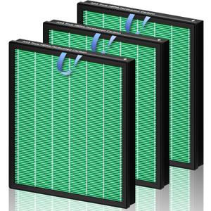 Improvedhand Vital 100S HEPA Replacement Filter Toxin Absorber Compatible With LEVOIT Vital 100S/100S-P Air Purifier, High-Efficiency 3-IN-1 True HEPA and Activated Carbon Filters, Pack of 3, Green