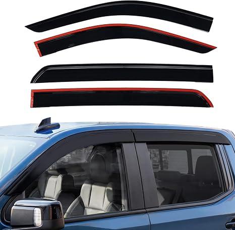JOYTUTUS Low Profile Window Rain Guards Compatible with 2019-2026 Silverado/GMC Sierra 1500, 2020-2026 Silverado/GMC Sierra 2500HD/3500HD Crew Cab, Outside Mount Window Vent Visors, 4pcs