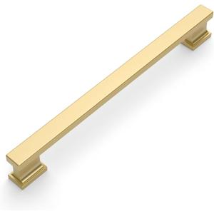 Amerdeco 10 Pack Brushed Gold Cabinet Pulls 10 Inch(254mm) Hole Center Drawer Pulls Cabinet Hardware Kitchen Cabinet Handles for Bathroom Dresser Pulls ZH00013