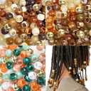 450Pcs African Hair Beads for Braids for Women Brown Large Hole Beads