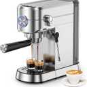 Electactic Espresso Machine 20 Bar, Compact Espresso Coffee Maker with Steam Milk Frother, Stainless Steel Coffee Machine with 34oz Removable Water Tank for Cappuccino, Latte