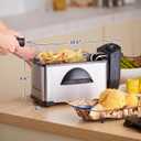 Elite Gourmet 2 Qt Electric Deep Fryer, 1500W,Adjustable Temp,Viewing Lid