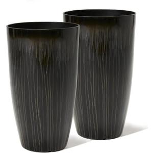 Worth 23.5" H. Tall Planters for Outdoor Plants, Large Black Plant Pots, 23.5" Height