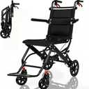 Ultra-Lightweight Wheelchair for Adults & Seniors |Only 16lbs| Compact Foldable Travel Wheel Chair with Extendable Footrest & Handle | Premium Aluminum Alloy | Portable Transport Wheelchair