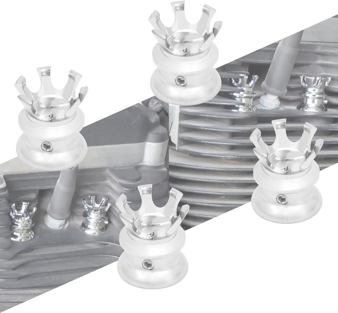 Motorcycle Head Bolt Covers Spark Plug Caps King Crown Fit For Harley Sportster XL883 Dyna Softail Tiwn Cam Big Twin Evolution 1340 Chrome 4PCS