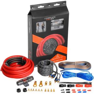TOPSTRONGGEAR 4ga Amp Kit - 4 Gauge AWG Amplifier Wiring Kit for Car Subwoofers Speakers Audio System, Complete Amp Installation Kit with 20ft Power Ground Cable, RCA Cables, Fuse Holder, Speaker Wire