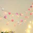 9.85FT Room Decor String Lights with 20 Cute PomPoms 20 Pink Unicorn LED Lights Battery Operated with Timer for Girls Bedroom Birthday Party Kids Playhouse Wedding Valentine's Day Christmas Decoration