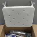 Drive Medical 12445KD-1 Shower Chair with Back and Padded Arms, Adjustable Height Bath Stool with Nonslip Feet, Tub Chair for Elderly, Bath Seat with Back, 350 LB Weight Cap, White