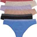 Hanes Women's Seamless Underwear Pack, Comfort Flex Fit Bikini Boyshort or Thong Panties, 6-Pack Large