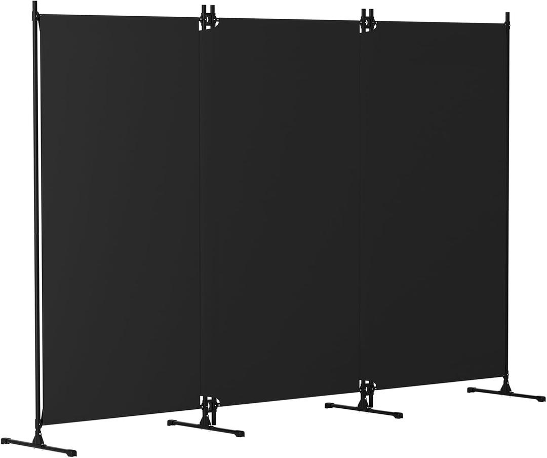 Kokorona 3 Panel Room Divider, Folding Privacy Screen Wall Dividers, Freestanding Partition Divider for Room Separation, Portable Room Divider, 102" W x 70" H, Black