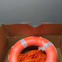 20 Inch Life Preserver Ring with Water Floating Lifesaving Rope 98.4FT Set, Swim Foam Buoy Swimming Pool Safety Throwing Ring Rope Rescue Lifeguard Wall Decoration (Orange)