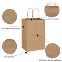 Toovip 25 Pack 5.25x3.25x8.25 Inch Small Plain Brown Kraft Paper Bags with Handles Bulk, Gift Bags for Favor Grocery Retail Party Birthday Shopping Business Goody Craft Merchandise Take Out Sacks