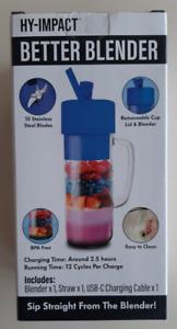 Better Blender Turbo Power USB Rechargeable 16 Oz