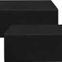 HolidayIdeas Fitted Black Tableclothes - 96 x 30 Inch - 2 Pack Rectangle Tablecloths for 8 Foot Tables, Polyester Fabric Table Covers for Parties, Trade Show, Birthday