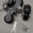 Finnhomy Stem Caster Wheels 2 Inch Heavy Duty Threaded Swivel Casters 1/4" - 20 x 1 Set of 4 for Wire Shelve Wheels P Anti-wear Smooth Casters, Black