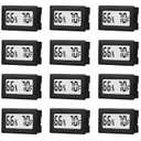 12 Pack Mini Small Digital Hygrometer Thermometer Indoor Temperature and Humidity Meter Gauge with Temp Humidity Sensor Monitor Fahrenheit () for Jars, Home, Room