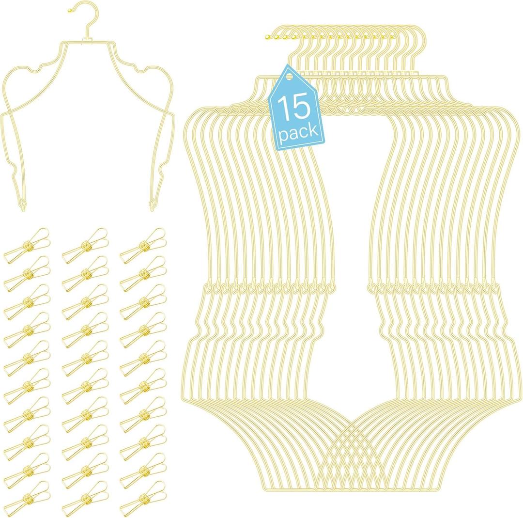 Taiyin 15 Pack Gold Body Shape Bikini Hanger Swimsuit Display Lingerie Hangers Foldable Metal Wire Body Shape Bikini Rack Swimsuit Supplies for Swimsuits Bathing Women Boutique Clothes Dress Swimwear Taiyin 15 Pack Gold Body Shape Bikini Hanger Swimsuit Display Lingerie Hangers Foldable Metal Wire Body Shape Bikini Rack Swimsuit Supplies for Swimsuits Bathing Women Boutique Clothes Dress Swimwear