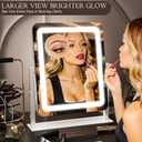 15" x13" Vanity Mirror with Lights, LED Makeup Mirror with Lights,10X Magnification Vanity Mirror with 360Rotation, 3 Color Modes Dimmable Lighted Mirror Makeup for Desk, Travel, White