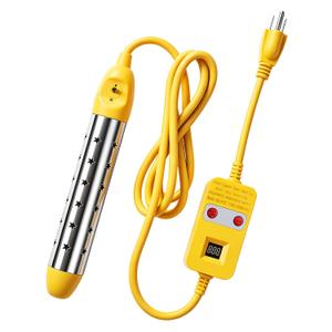 Portable Immersion Water Heater Electric - 1500W Fast Heating Bucket Heater, Temp Display, Anti-Dry Burn Protection, for Bathtub, Camping, Home& Emergency Use