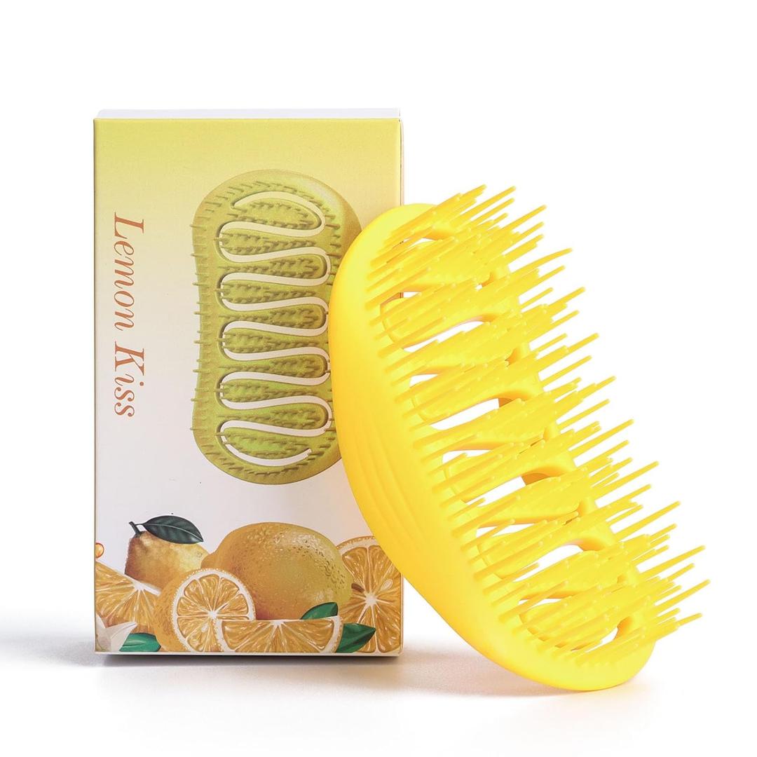 Scalp Massager and Shampoo Shower Brush, Detangling Hair Brush, Scalp Care Hair Brush Wet & Dry detangler for Men and Womenfor Straight/Curly/Thick/Long/Wavy/Damaged Hair, Yellow