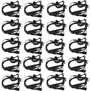 Retevis Volume Adjustment Controls Walkie Talkie Earpiece with Mic, Coil Tube, for RT22 RT68 RT21 H-777 H777H, Compatible with Pxton, Baofeng, Kenwood Two Way Radio, 2 Way Radio Earpiece(20 Pack)