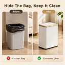 2.1 Gal Slim Bathroom Trash Can with Swing Lid, Rustproof Stainless Steel Small Garbage Can for Narrow Spaces & Toilet Side, Dog Proof Odor Control Waste Basket for Bedroom/Office, White