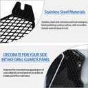 Side Intake Grill Guards Mesh Compatible with Chevrolet Corvette C8 2020-2026, Stainless Steel Side Radiator Guards Grille Vents Insert Mesh Accessories 2Pcs (Black)