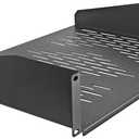 RIVECO 19” 2U Rack Shelf Server Cabinet Mount Vented Cantilever Tray for Network Equipment, 14 Inches 35 CM Depth, Black