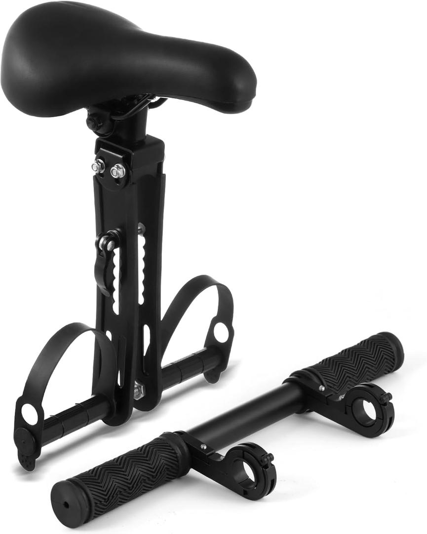 Lnrueg Kids Bike Seat for Adult Bike, Kid Bike Seat with Handlebar and Foot Pedals, Front Mounted Child Bike Seat for Mountain Bikes, Parent-Child Cycling Seat Kit for Children 2-6 Years