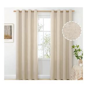 BGment Oatmeal Linen Curtains 84 Inch Length 2 Panels Set for Living Room, Sand Semi Sheer Drapes Light Filtering No See Through Window Treatments with Grommet for Bedroom, Each 52 Inch Wide