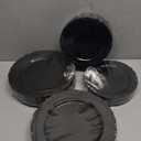 U-QE 100PCS Black Plastic Plates, Heavy Duty Black Plates Including 50PCS 10'' Dinner Plates & 50PCS 7.5'' Dessert Plate - Hard Plastic Plate for Party Wedding Bridal Shower