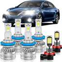 Fog Bulbs Fit for Nissan 2007-2018 Altima Hi&Lo Beam Fog Light Bulb Combo, 800% Brightness, Dual-sided 3570 Chips, 6000K White, 60000HRS Long Lifespan, Plug-and-Play, Pack of 6