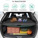 Powerty Retractable Cargo Cover for Mazda CX-90 CX90 Accessories 2024 2025 2026, Canvas Texture Trunk Cover Privacy Screen Rear Security Shade for Mazda CX-90 Accessories