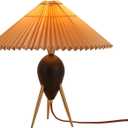 Black Wood Table Lamp Desk Lamp for Living Room Home Office, Modern Nightstand Table Lamp for Bedroom, Farmhouse Vintage Decorative Bedside Lamp