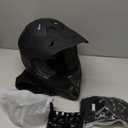 Adult ATV Dirt Bike Helmet with Goggles Gloves & Mask Quick Release Buckle Adjustable Sun Visor Motorcycle Adult Helmet Off-Road Motocross Downhill Moped MX for Unisex-Adult (Medium, Matte Black)